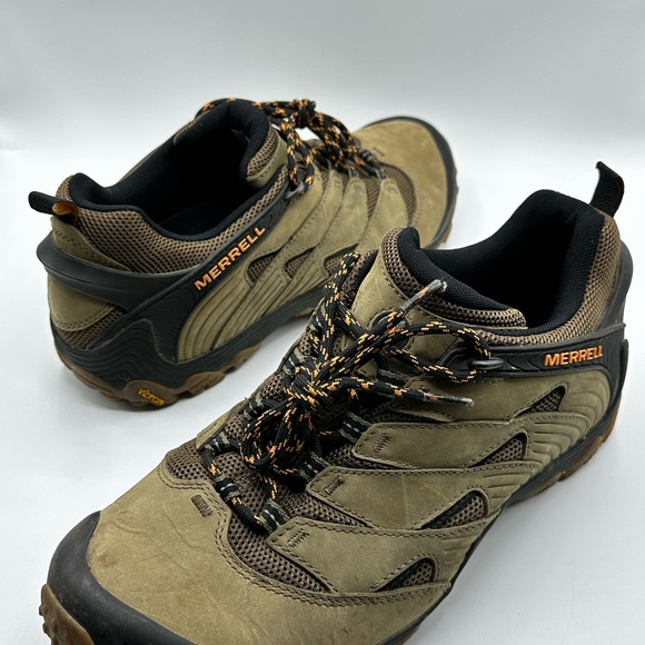 Mens Merrell Hiking Shoes Vibram Flexplate Dusty Olive Size 11.5 - Picture 2 of 11